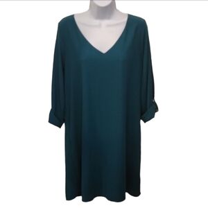 Brigitte Bailey Green Vneck Shirt Dress